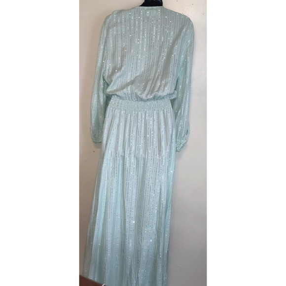 Sundress Laura Maxi Dress MINT GREEN M/L Boho Formal Gown Sparkle NWT Sexy Slits - Picture 9 of 16